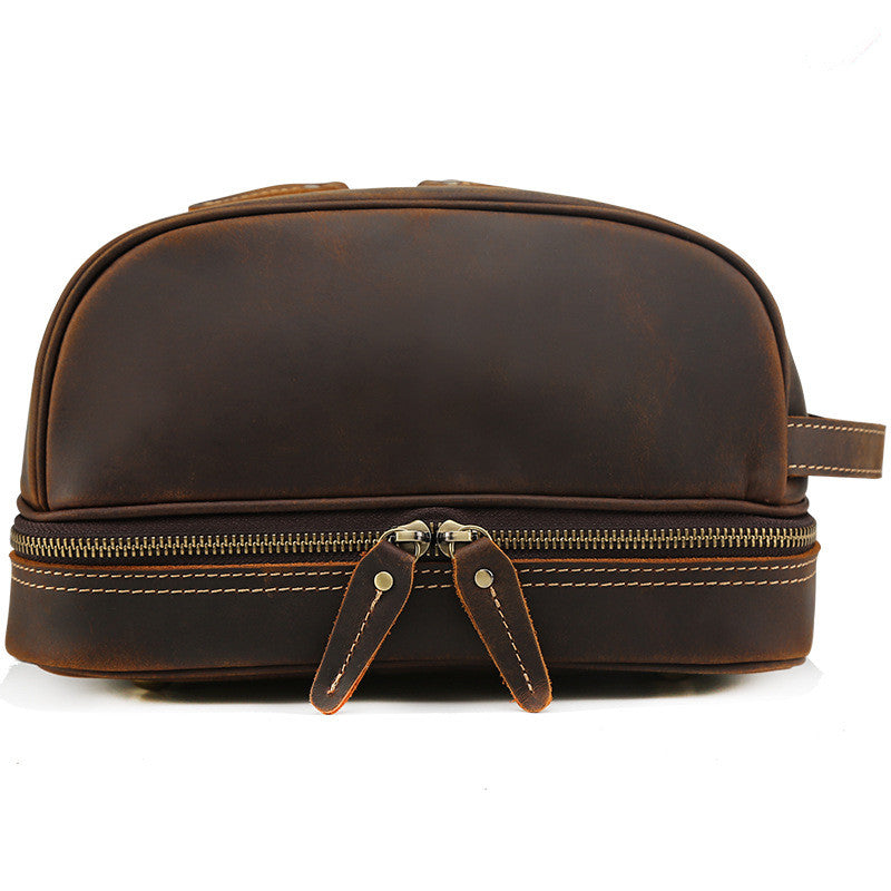 Handmade Leather Dopp Kit Large Leather Cosmetic Bag Travel Toiletry Bag CN8814 - Unihandmade