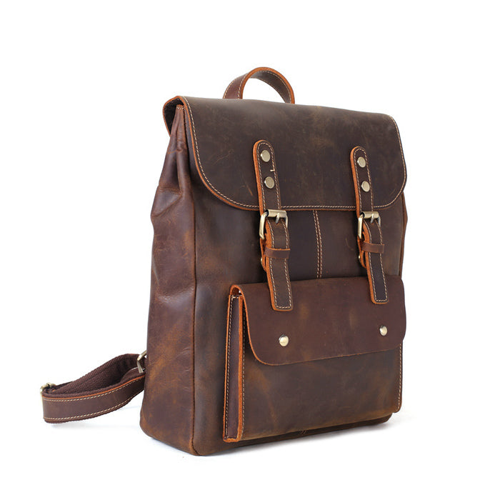 Free Shipping Vintage Handmade Leather Backpack Travel Backpack  School Rucksack 9452 - Unihandmade