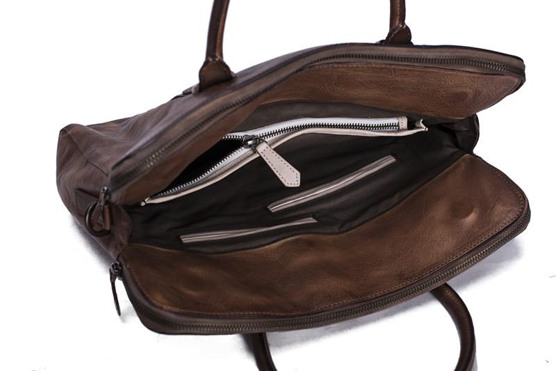 Laptop Bag Vintage Vegetable Tanned Leather Briefcase Messenger Bag  9043 - Unihandmade