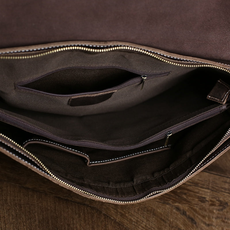 Handmade Vintage Full Grain Leather Satchel Messenger Bag Shoulder Bag Cross body Bag Laptop Bag Birthday Christmas Gift - Unihandmade