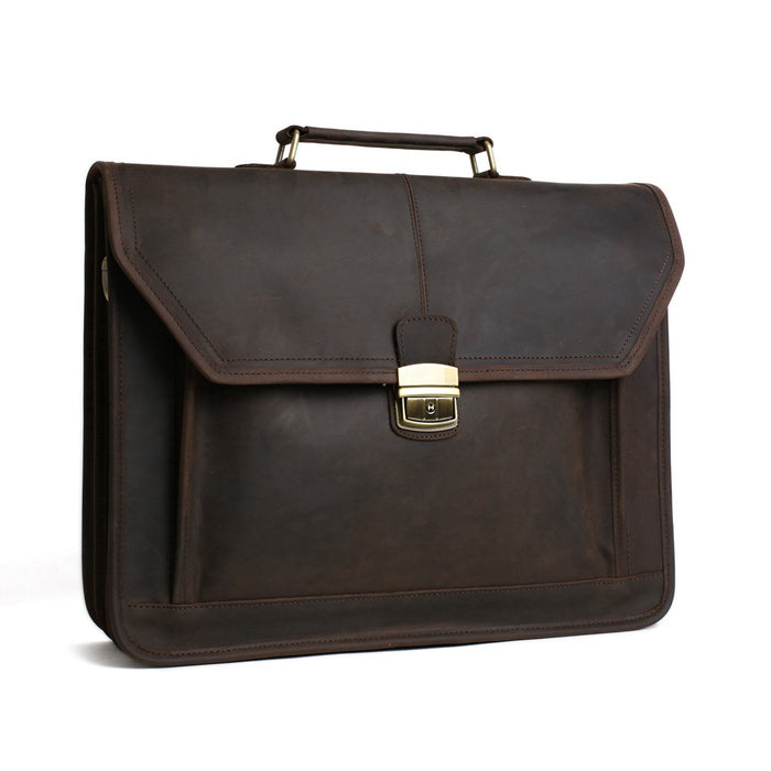 Handmade Vintage Leather Briefcase Men Messenger Bag Laptop Bag 7083 - Unihandmade