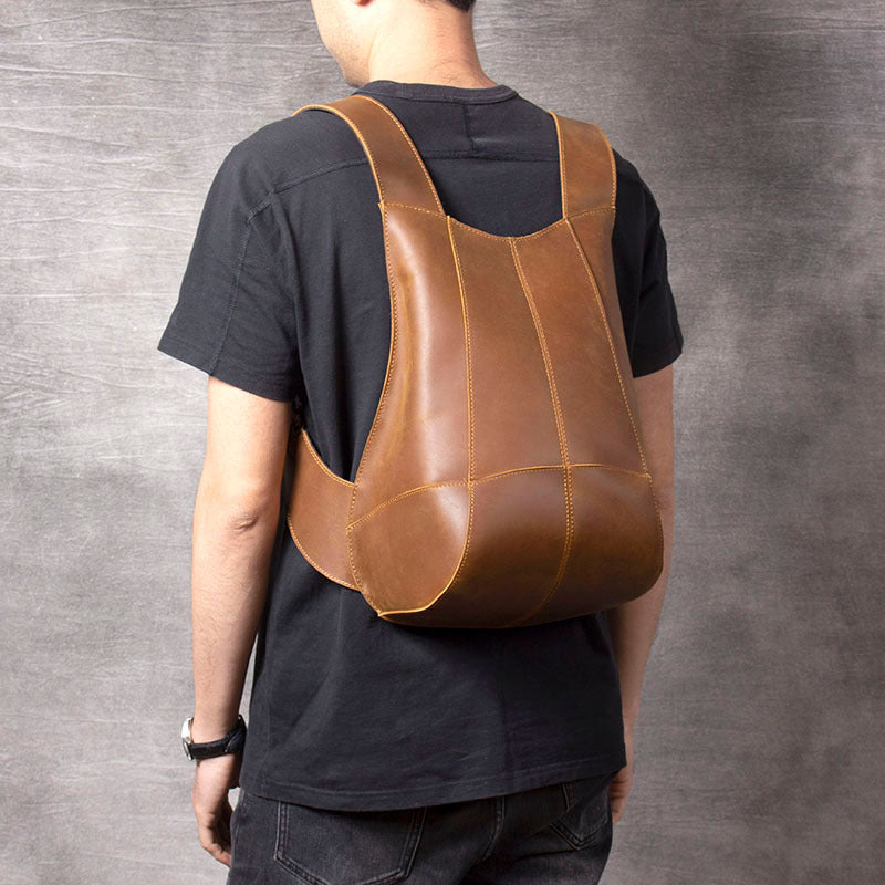 Handmade Leather Beatles Backpack Man Leather Backpack - Unihandmade