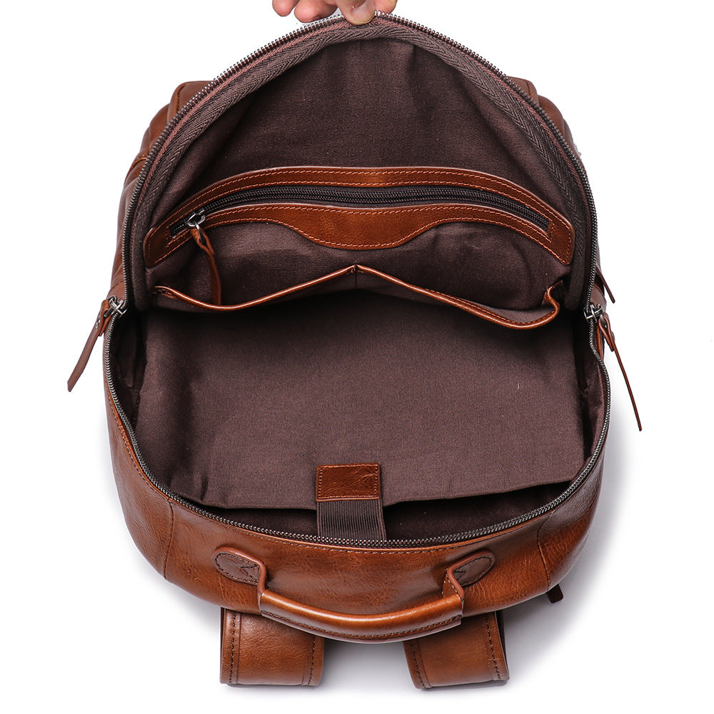 Full Grain Leather Backpacks Laptop Backpack Men Backpack