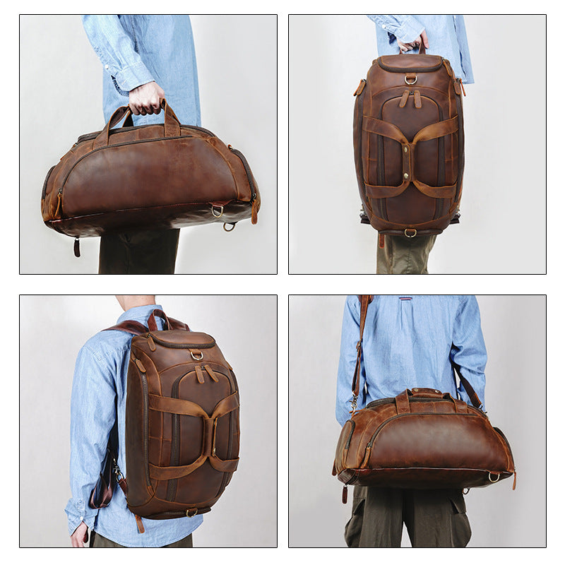 Leather duffel backpack Clearance