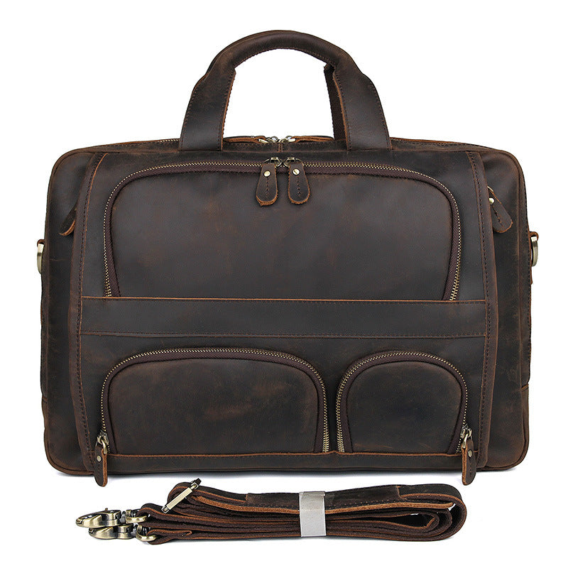 Handmade Vintage Leather Briefcase Men Messenger Bag Leather Handbag Men Shoulder Crossbody Bag  7289 - Unihandmade