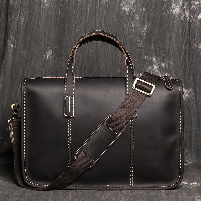 Leather Laptop Bag Messenger Bag Men Briefcase