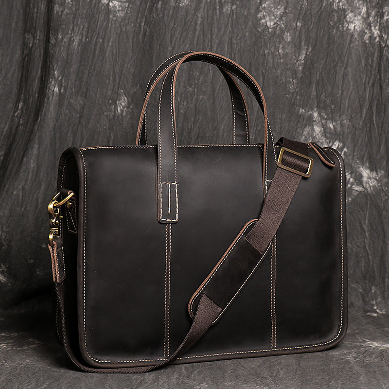 Leather Laptop Bag Messenger Bag Men Briefcase