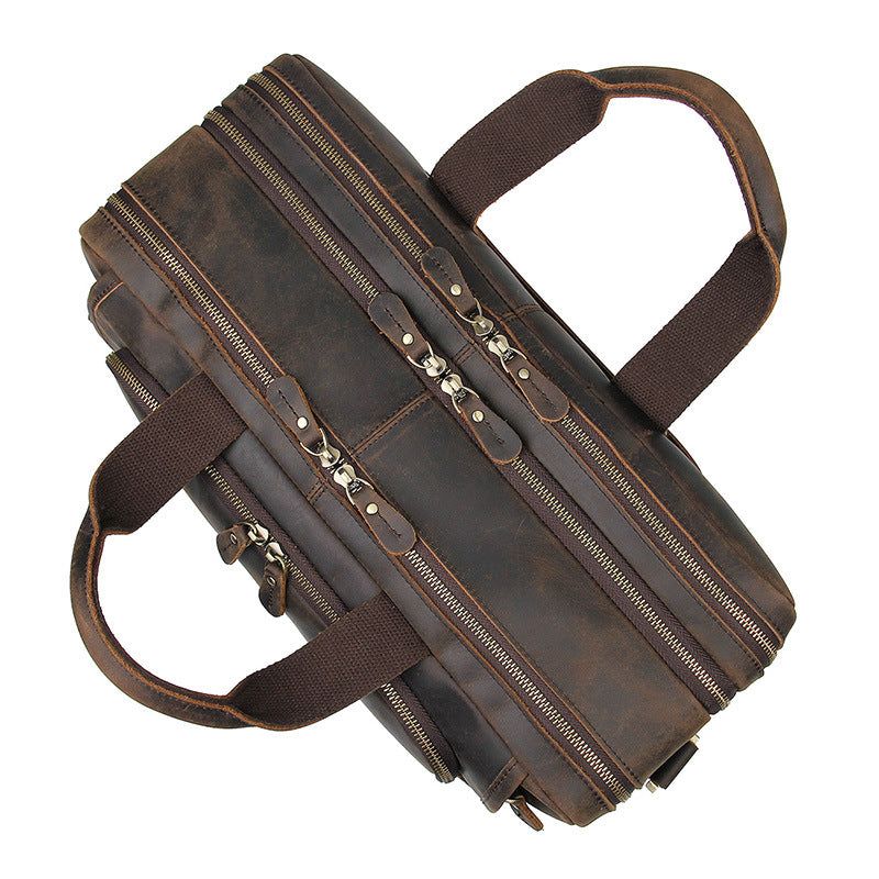 Handmade Vintage Leather Briefcase Men Messenger Bag Leather Handbag Men Shoulder Crossbody Bag  7289 - Unihandmade