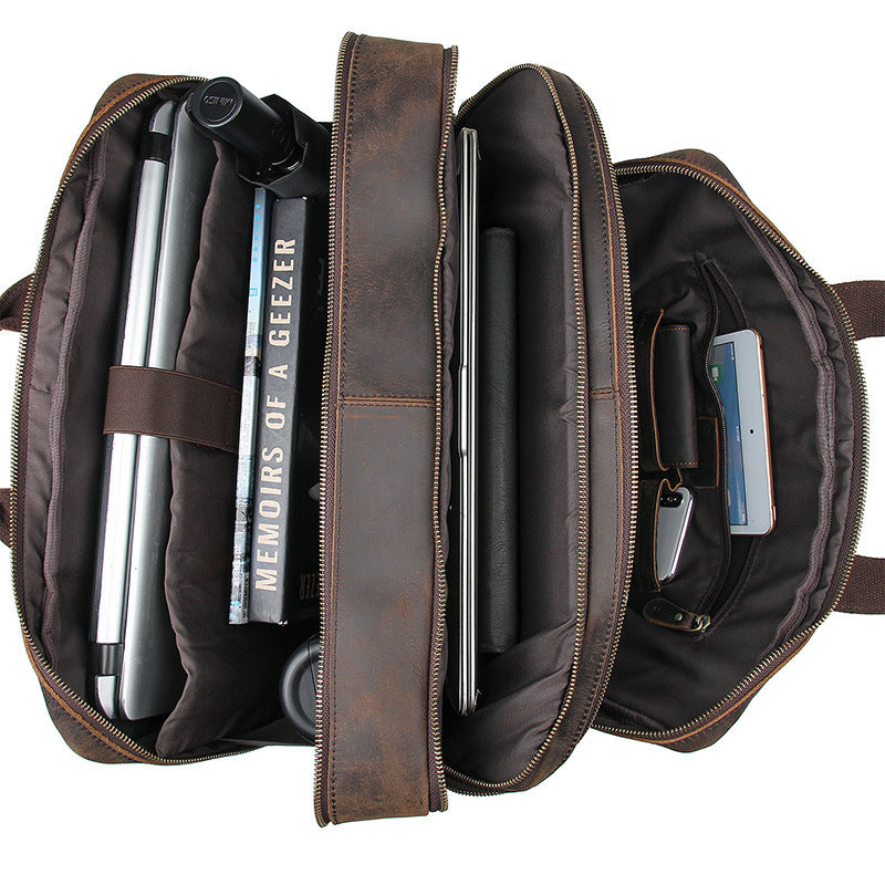 Handmade Vintage Leather Briefcase Men Messenger Bag Leather Handbag Men Shoulder Crossbody Bag  7289 - Unihandmade