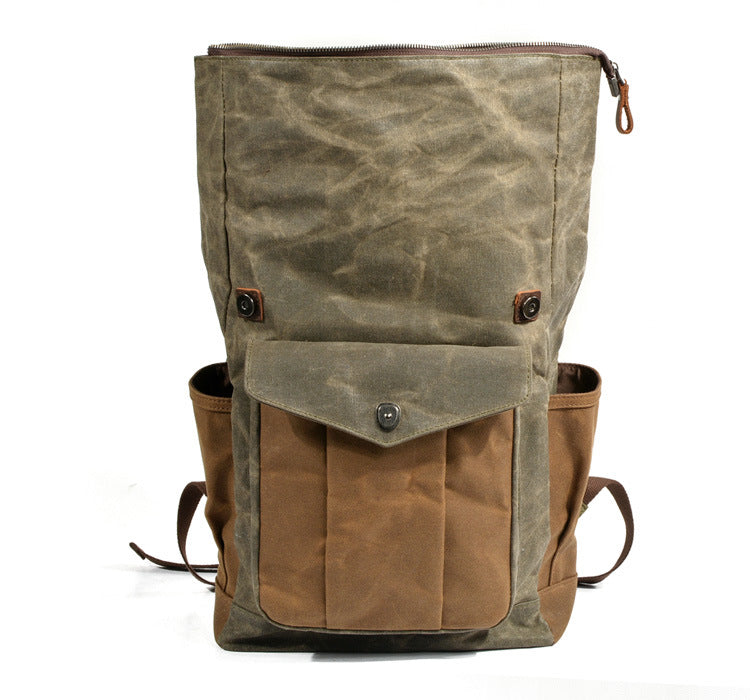 Handmade Leather Canvas Backpack Men Travel Backpacks Rucksack MC9120-2 - Unihandmade