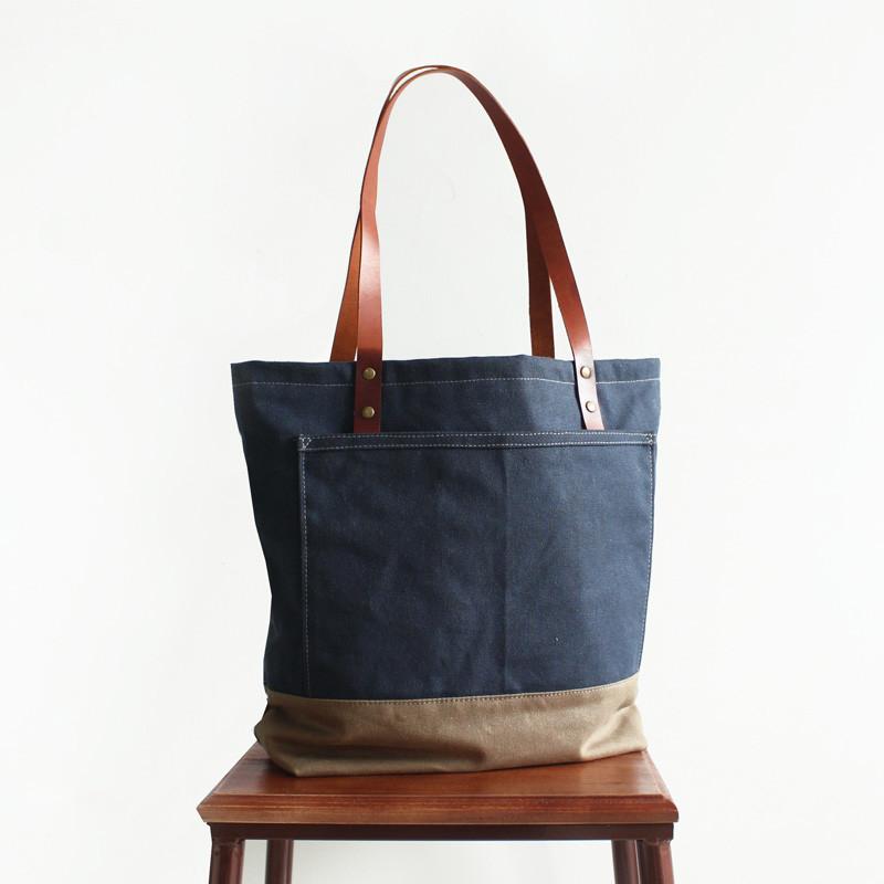 Canvas Tote Bag Handcrafted Shoulder Bag Shopper Bag Handbag 14047 - Unihandmade