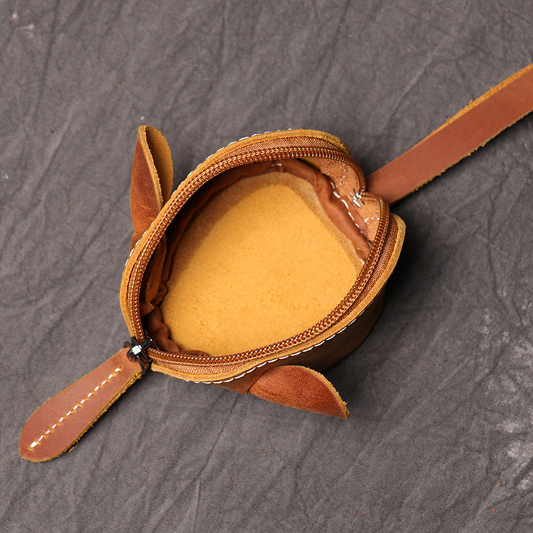 Cute Coin Purse Handmade Leather key Pocket - Unihandmade