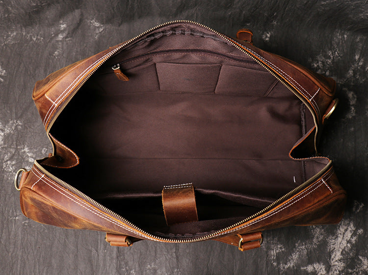 Handmade Vintage Leather Overnight Duffel Bag Travel Bag Holdall