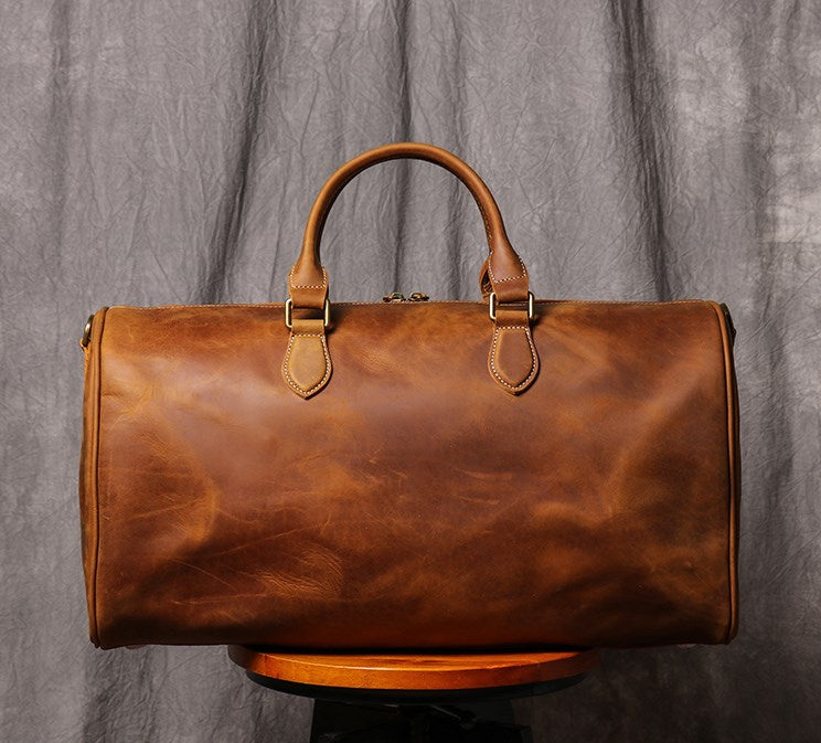 Personalized Full Grain Leather Duffle Bag with shoe Compartment –  Unihandmade