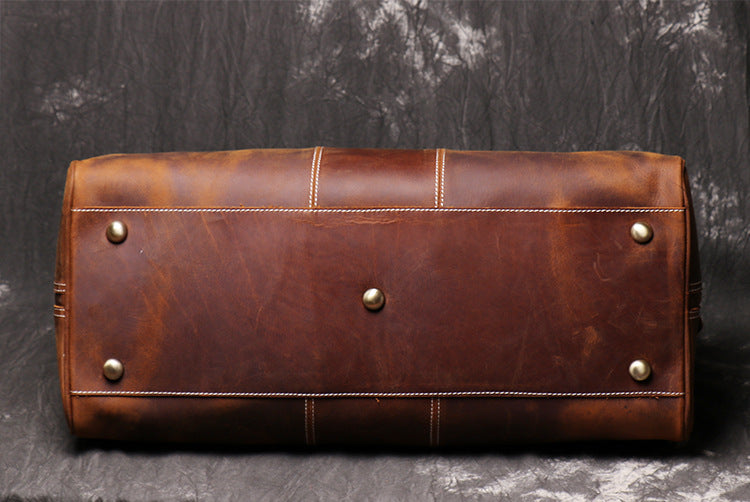 Handmade Vintage Leather Overnight Duffel Bag Travel Bag Holdall Luggage Bag