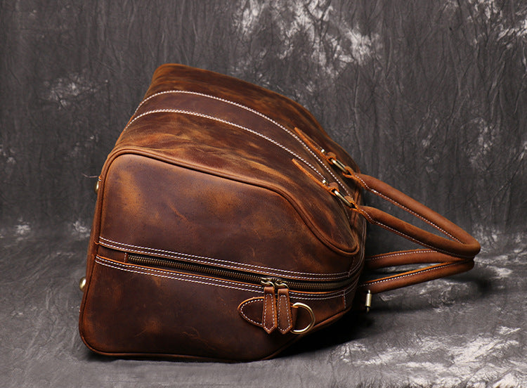 Handmade Vintage Leather Overnight Duffel Bag Travel Bag Holdall Luggage Bag