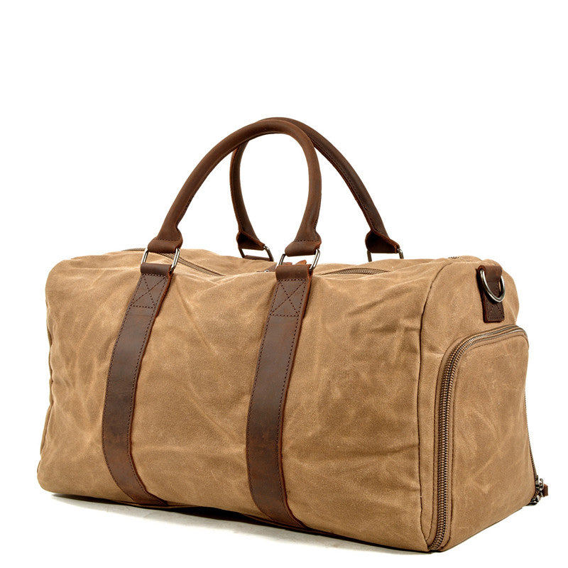 Mens Waxed Canvas Travel Duffle Bag Carry-on Size