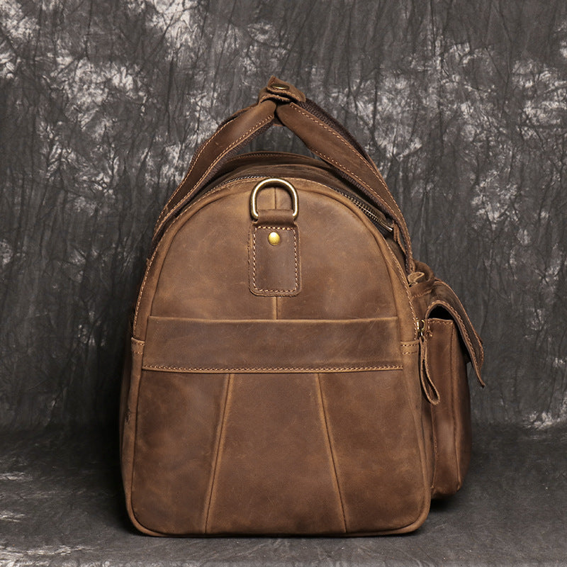 Vintage Full Grain Leather Duffel Bag Travel Bag Holdall Gym Bag