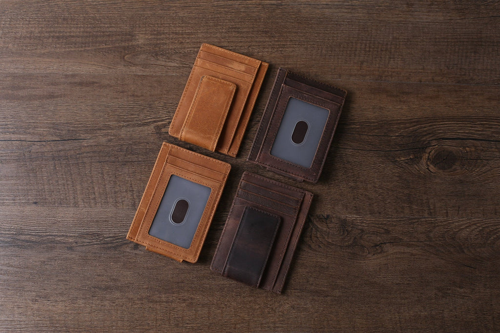 Personalized Leather Money Clip, Magnetic Money Clip, Money Clip Wallet