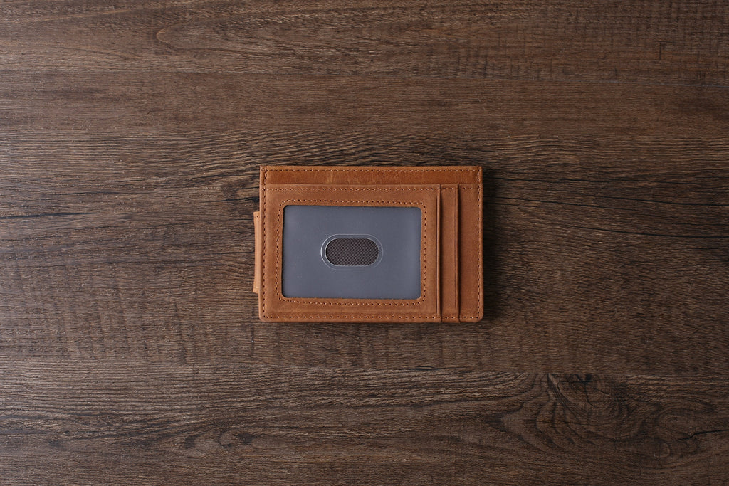 Personalized Wedding Gift RFID Blocking Leather Money Clip