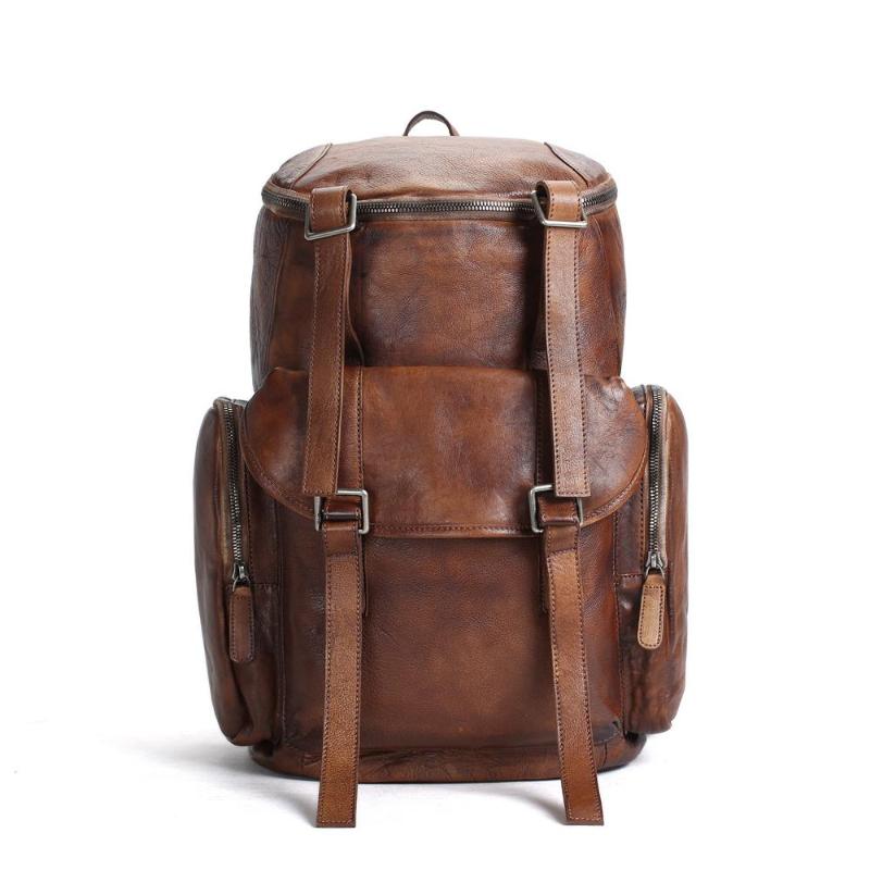camping backpack leather Handmade Full Grain Leather Backpack Travel Backpack Hiking Backpack