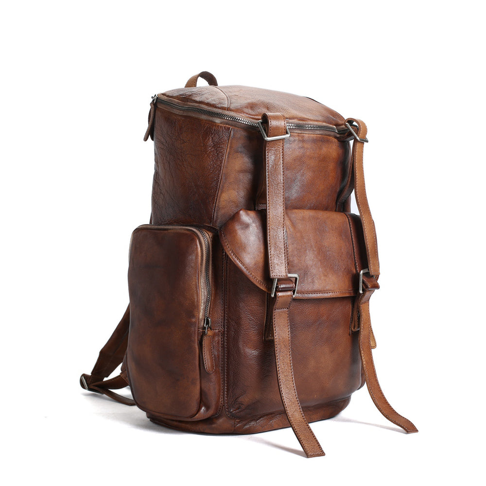 Handmade Full Grain Leather Backpack Travel Backpack Hiking Backpack MT06 - Unihandmade