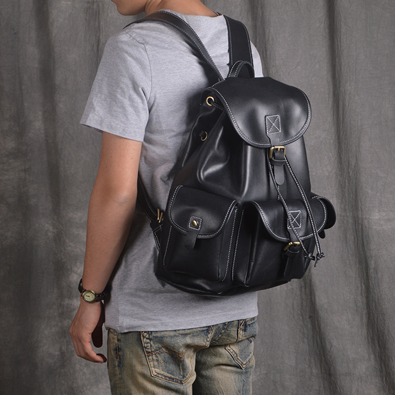 black leather college backpack Handmade Leather Backpack College Backpack School Backpack Vintage Brown