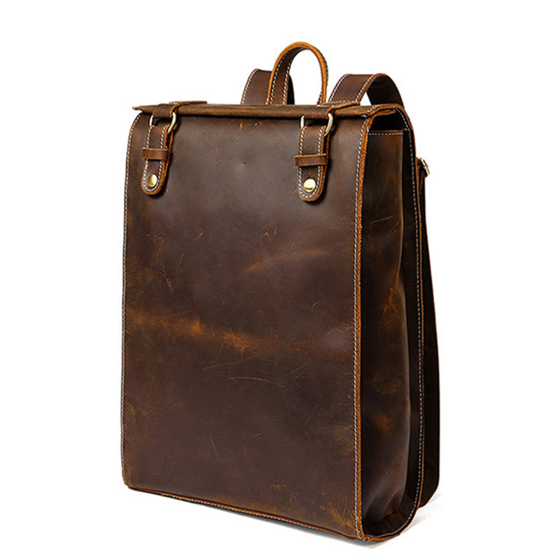 Handmade Top Grain Leather Backpack Men's Travel Backpacks Vintage Shoulder Bag MLT2512 - Unihandmade