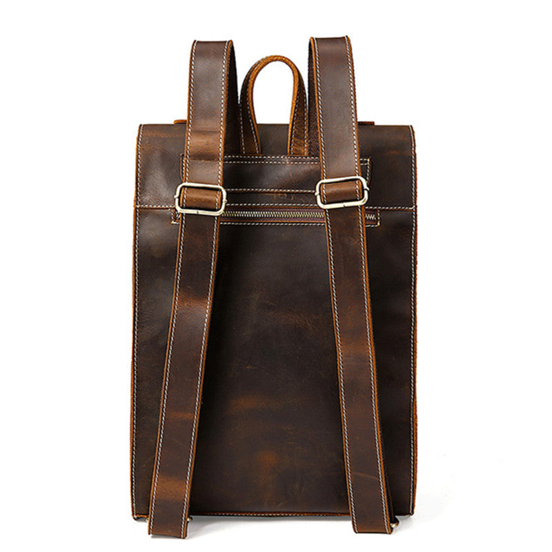 Handmade Top Grain Leather Backpack Men's Travel Backpacks Vintage Shoulder Bag MLT2512 - Unihandmade