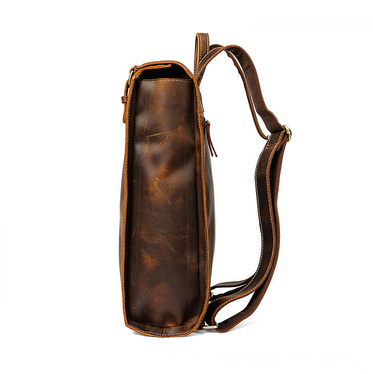 Handmade Top Grain Leather Backpack Men's Travel Backpacks Vintage Shoulder Bag MLT2512 - Unihandmade