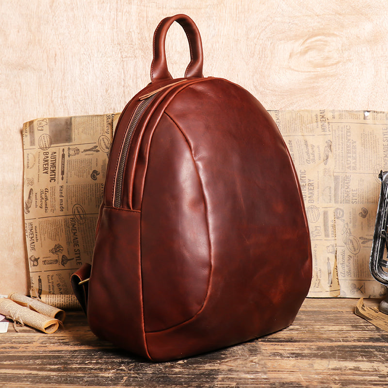 Full Grain Leather with Canvas Backpack Designer Backpacks Casual Scho –  Unihandmade