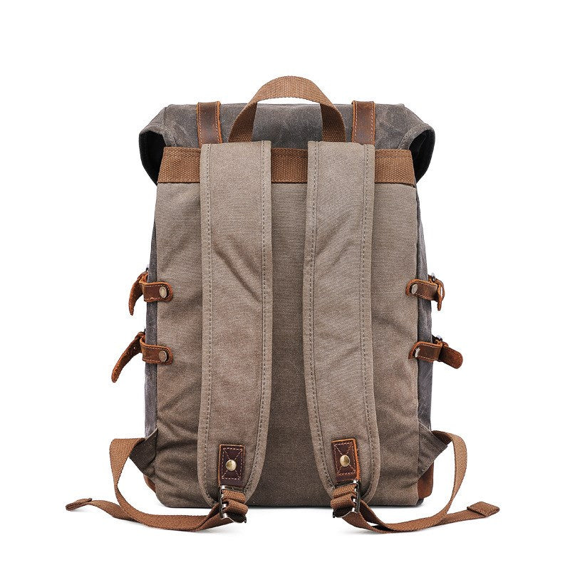 Waxed Canvas and Leather Backpack Casual Backpack Rucksack School Back –  itechitrek
