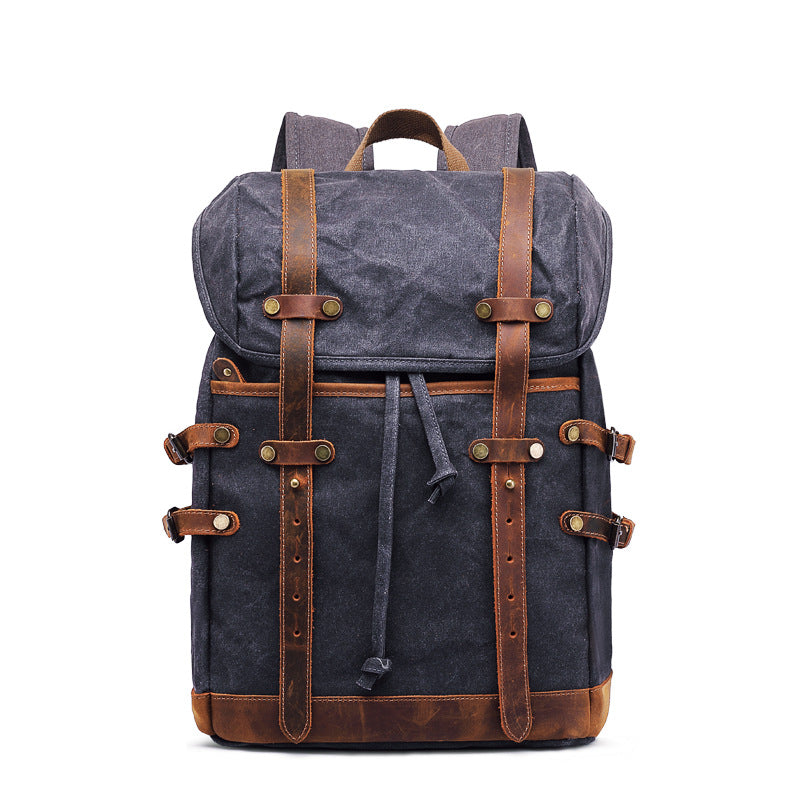 Personalized Waxed Canvas Backpack Travel Backpack Hiking Rucksack College Backpack