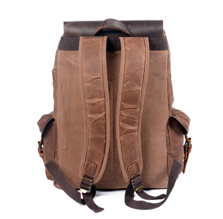 Waxed Canvas Leather Backpack Rucksack Canvas Backpack Travel Backpack