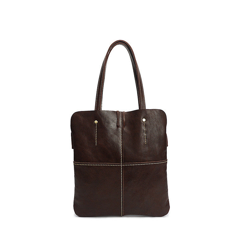 Handmade Full Grain Women Leather Handbag Large Tote Bag YD8071 - Unihandmade