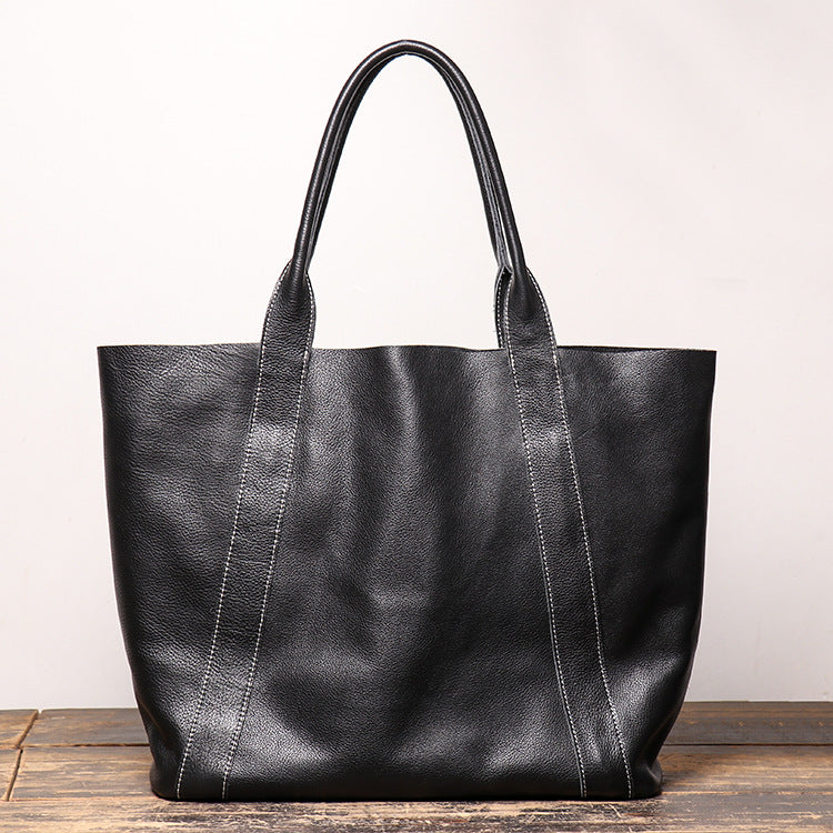 Tote Bag Handmade Full Grain Leather Handbag Large Shopping Bag