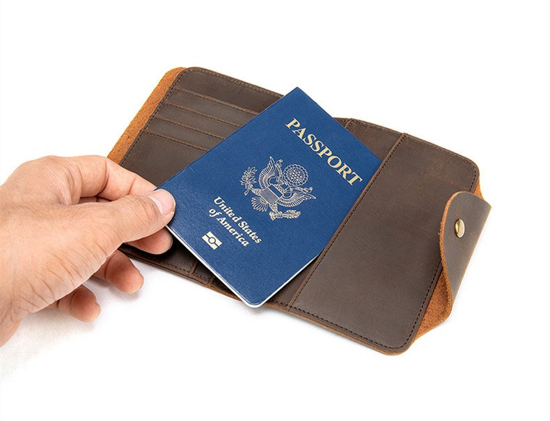 Full Grain Leather Wallet Refid Wallet Passport Wallet