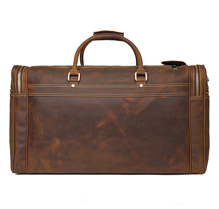 50L Super Large Weekend Luggage Bag Leather Travel Duffel Bag